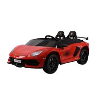 Megastar Ride On Licensed Lamborghini Aventador With RC 2 Seater SVJ Kids Car 12V Power Wheel - Red
