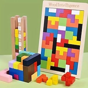 Colorful 3D Wooden Blocks Puzzle Brain Training Montessori Educational Toy For Kids To Improve Intelligence  Creativity Lightinthebox