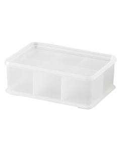 Pearl Life X-Small Lidded Shallow Storage Bin With Dividers