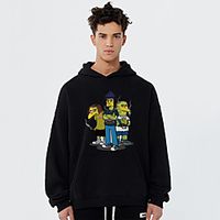 Unisex Hoodie Cartoon Print Casual Casual Hoodies Sweatshirts  Blue Yellow Khaki Lightinthebox - thumbnail