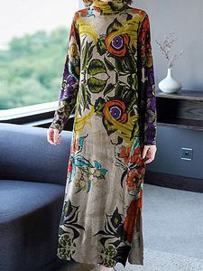 Casual Color Block Tunic High Neckline Shift Dress
