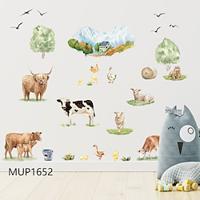 Spring Farm Wall Decals featuring Mountain Cows, Chicks, Ducks, and Geese - Suitable for Farmhouses, Kitchens, Living Rooms, Bedrooms, Studies, and Early Childhood Education Rooms - Removable Home Wall Decor Decals for Background Walls Lightinthebox