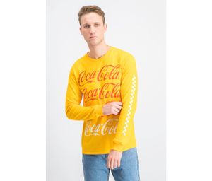 Mens Coca-Cola Long-Sleeve T-Shirt  Gold
