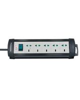 Brennenstuhl Premium Extension Socket 5 Fold 5 Metre Black & Grey