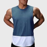 Men's GYM Tank Running Tank Workout Tank Men Tops Crew Neck Sleeveless Sports  Outdoor Vacation Going out Casual Daily Quick dry Moisture Wicking Breathable Soft Patchwork Color Block Black White Lightinthebox - thumbnail