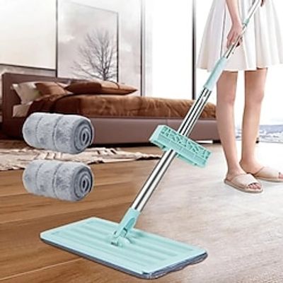 Microfiber Flat Mop Hand Free Squeeze Cleaning Floor Mop Pads Lazy Mop Household Cleaner Tools Lightinthebox