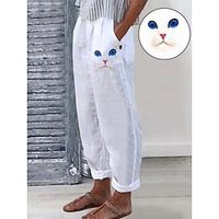 Women's Chinos Full Length Fashion Streetwear Street Casual White  White Black 1# S M Summer Spring Lightinthebox - thumbnail