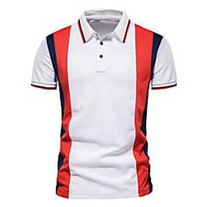 Men's Golf Shirt Other Prints Graphic Short Sleeve Daily Tops Business White Navy Blue / Summer miniinthebox