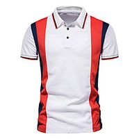 Men's Golf Shirt Other Prints Graphic Short Sleeve Daily Tops Business White Navy Blue / Summer miniinthebox - thumbnail