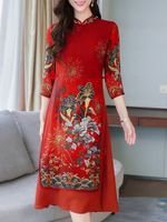 Chinese Style Printed Dresses