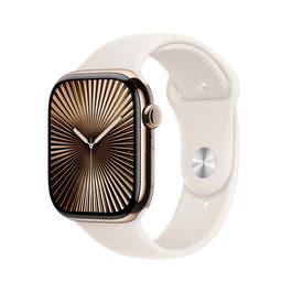 Apple Watch Series 10 GPS + Cellular 46mm Rose Gold Aluminium Case with Light Blush Sport Band - M/L