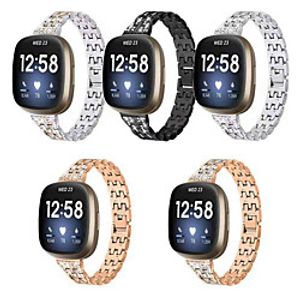 Diamond Wrist Strap for Fitbit Versa 3 / Fitbit Sense Smart Watch Strap Metal Five Beads Sport Band Stainless Steel Watchband miniinthebox