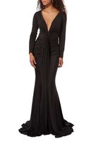 Plunging Neckline Jersey Gown - thumbnail