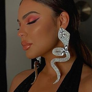 Women's Drop Earrings Hoop Earrings Chandelier Snake Precious Cool Statement Imitation Diamond Earrings Jewelry Silver  Golden For Wedding Party Bar 1 Pair Lightinthebox