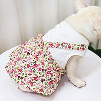 Dog Cat Dress Flower Basic Adorable Cute Casual  Daily Dog Clothes Puppy Clothes Dog Outfits Breathable Green  Yellow Yellow Red Costume for Girl and Boy Dog Cotton S M L XL XXL Lightinthebox - thumbnail