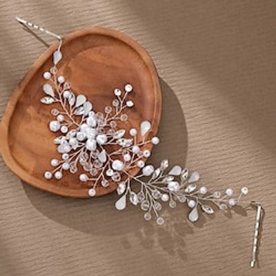 Headbands Headpiece Imitation Pearl Rhinestone Wedding Cocktail Luxury Elegant With Faux Pearl Crystals Headpiece Headwear Lightinthebox