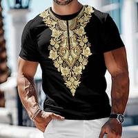 Graphic Daily Ethnic Men's 3D Print T shirt Tee Casual Holiday T shirt Black Crew Neck Shirt Summer Spring Clothing Apparel S M L XL XXL XXXL Lightinthebox