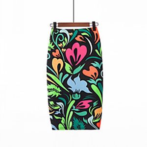 Women's Office / Career Daily Elegant Streetwear Midi Skirts Floral / Botanical Graphic Split Print Yellow Blushing Pink Green miniinthebox