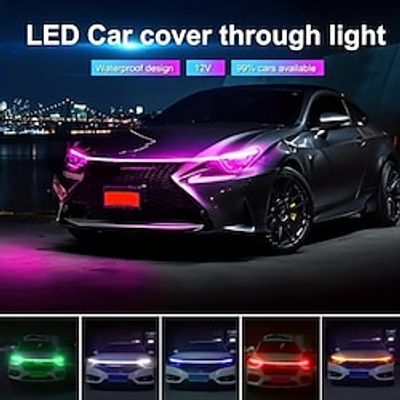 Car Start Scan Dynamic Through-type Daytime Running Light Center Grid Modified Universal LED Hood Light Decorative Light Guide Strip Lightinthebox