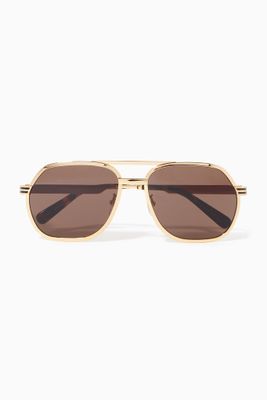 Oversized D Frame Sunglasses in Metal