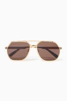 Oversized D Frame Sunglasses in Metal - thumbnail
