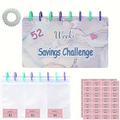 1pc Money Saving Binder 52 Weeks Money Saving Challenge Binder Reusable Budget Book With Cash Envelope Lightinthebox