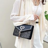 Women's Sling Bags Crossbody Bag PU Leather Sequin Tassel Glitter Shine Party  Evening Date White Black Red Lightinthebox - thumbnail