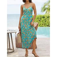 Women's Slip Dress Graphic Print Strap Long Dress Maxi Dress Stylish Vacation Beach Sleeveless Summer Lightinthebox