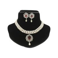 Ravishing Dual Line Pearl Necklace Set - JPJUN-24-096