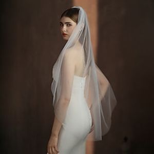 One-tier Stylish  Simple Wedding Veil Fingertip Veils with Crystals  Rhinestones Tulle Lightinthebox