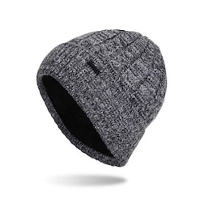 Men's Beanie Hat Fisherman Beanie Trawler Beanie Watch Cap Beanies Blue Beige Acrylic Sports Travel Roll up Edge Outdoor Vacation Plain Windproof Warm Lightinthebox