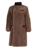 Brown Faux Shearling Coat - thumbnail
