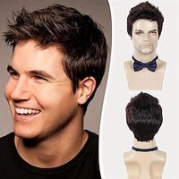 Men's Short Wigs 6 Inch Short Dark Brown Wigs Synthetic Straight Layered Wigs For Daily Cosplay Party Costume Wear Lightinthebox - thumbnail