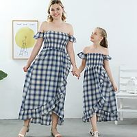 Irregular Hem Floral Print Series Off-shoulder Dresses for Mommy and Me miniinthebox - thumbnail