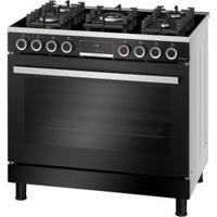 Bosch Series 8 Gas Range Cooker 90cm - Black (HJY5G7V60M)