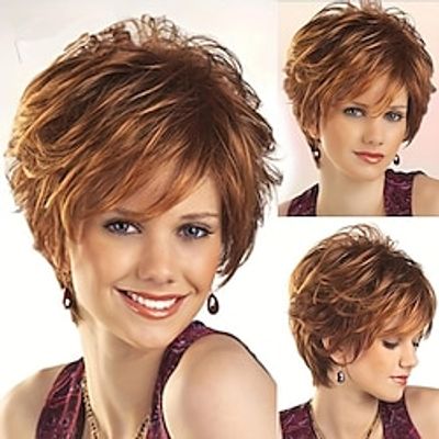 Synthetic Wig Straight Pixie Cut Wig Short Blonde Synthetic Hair Women's Fashionable Design Soft Natural Blonde Lightinthebox