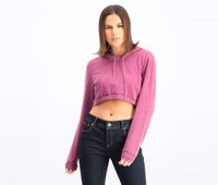Juniors Cropped Hoodie Sweater  Purple - thumbnail