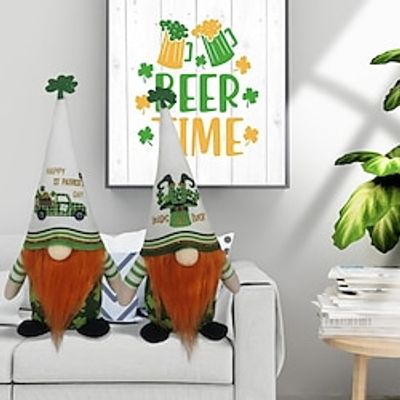 St Patricks Day Gnomes, Irish Gnomes St Patricks Day Tiered Tray Decor, Ornament Faceless Lucky Elf Doll for Irish Day St.Patrick's Day Home Decor Lightinthebox