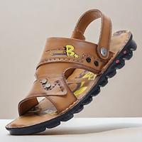 Men's Sandals Flat Sandals Leather Breathable Comfortable Slip Resistant Buckle Black Brown Coffee Lightinthebox