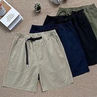 Men's Athletic Shorts Active Shorts Casual Shorts Drawstring Elastic Waist Plain Outdoor Going out Fashion Streetwear Black Camel Micro-elastic Lightinthebox - thumbnail