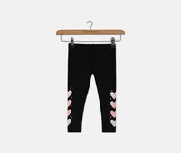 Toddler Girls Heart Leggings  Deep Black - thumbnail