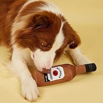 1pc Wine Bottle Shaped Dog Chew Toy - Interactive Squeaky Toyfor Puppy Molar Play Lightinthebox