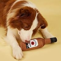 1pc Wine Bottle Shaped Dog Chew Toy - Interactive Squeaky Toyfor Puppy Molar Play Lightinthebox - thumbnail