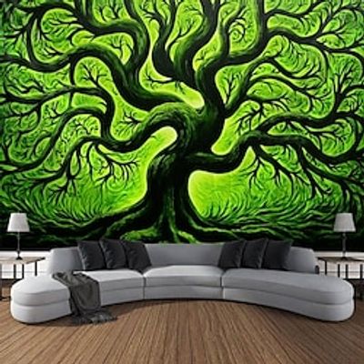Trippy Tree Hanging Tapestry Wall Art Large Tapestry Mural Decor Photograph Backdrop Blanket Curtain Home Bedroom Living Room Decoration miniinthebox