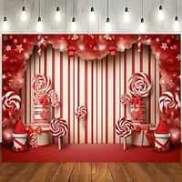 1pc Red Christmas Background Cloth New Year Party Decoration Home Background Wall Decoration Hanging Cloth Studio Photo Banner miniinthebox - thumbnail
