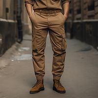 Men's Cargo Pants Cargo Trousers Pocket Plain Comfort Breathable Outdoor Daily Going out 100% Cotton Fashion Casual Black Army Green Lightinthebox - thumbnail