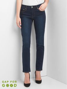 Mid rise real straight jeans