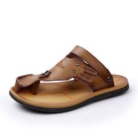 Men Anti-collision Toe Beach Sandals Hollow Out Flat Casual Shoes