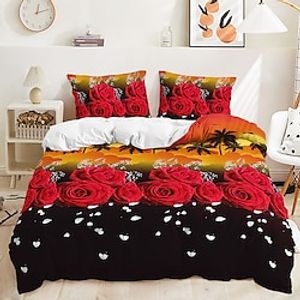 3D Valentine's Day Duvet Cover Bedding Sets Comforter Cover with 1 Duvet Cover or Coverlet,1Sheet,2 Pillowcases for Double/Queen/King(1 Pillowcase for Twin/Single) miniinthebox