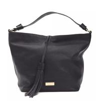 Pompei Donatella Chic Gray Leather Shoulder Bag with Logo Detailing (PO-5806)